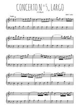 Téléchargez l'arrangement pour piano de la partition de Concerto N°5, Largo en PDF